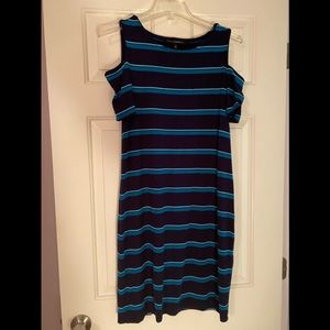 WHBM striped cold shoulder sneaker dress